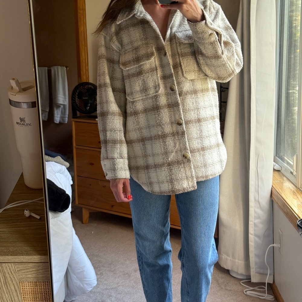 SOLD H&M Plaid Cream Jacket